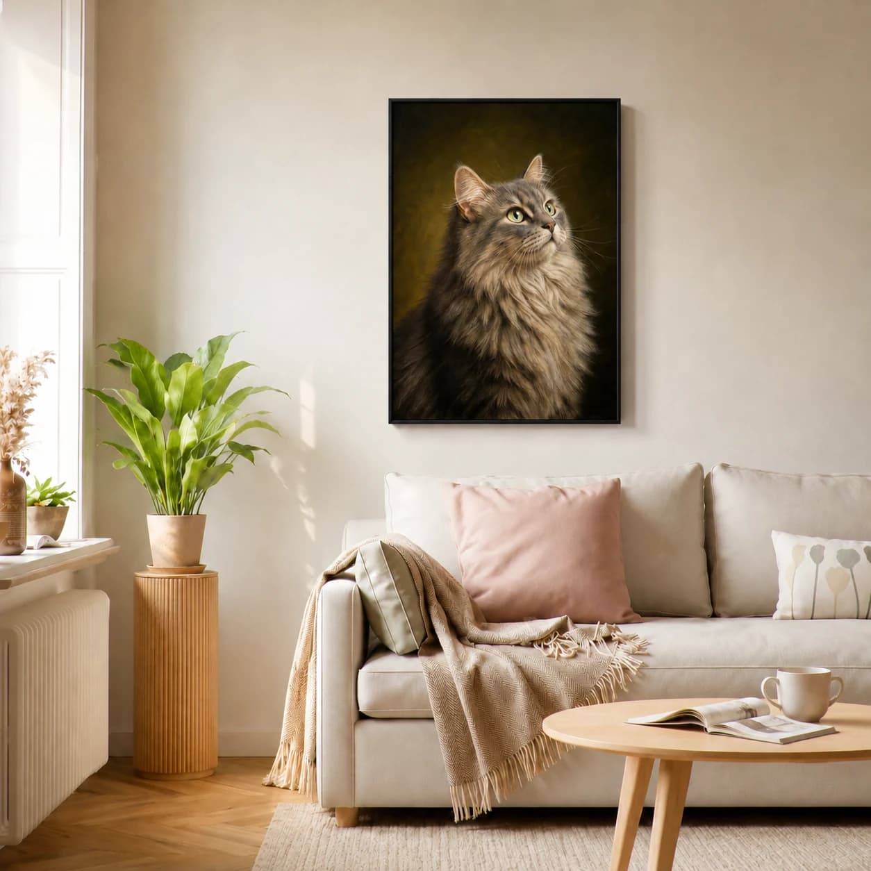 Klasični portret prikazan u uređenoj sobi